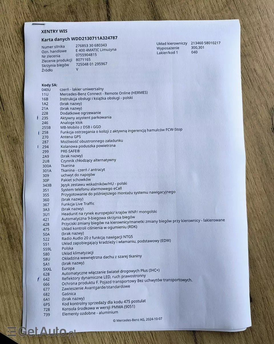 MERCEDES-BENZ Klasa E 400 4-Matic 9G-TRONIC