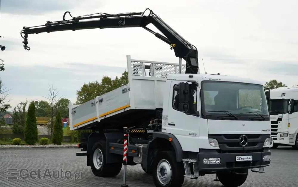 MERCEDES-BENZ ATEGO 1629 / 4x4 / WYWROTKA + HDS HIAB 111 B-3  / PILOT /  ROTATOR / WIDŁY DO PALET / MANUAL 