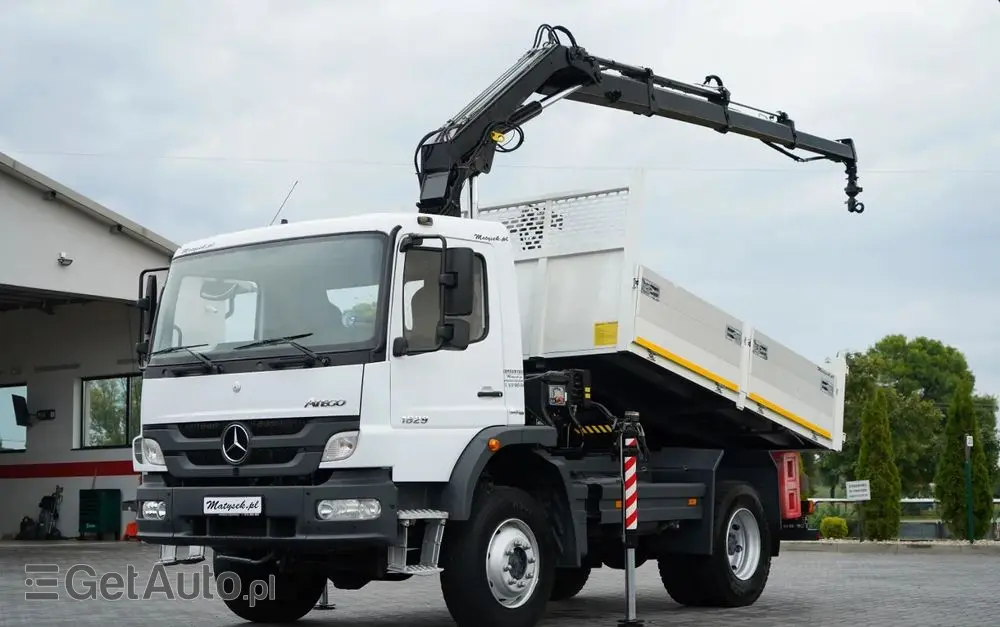 MERCEDES-BENZ ATEGO 1629 / 4x4 / WYWROTKA + HDS HIAB 111 B-3  / PILOT /  ROTATOR / WIDŁY DO PALET / MANUAL 