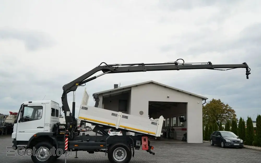 MERCEDES-BENZ ATEGO 1629 / 4x4 / WYWROTKA + HDS HIAB 111 B-3  / PILOT /  ROTATOR / WIDŁY DO PALET / MANUAL 