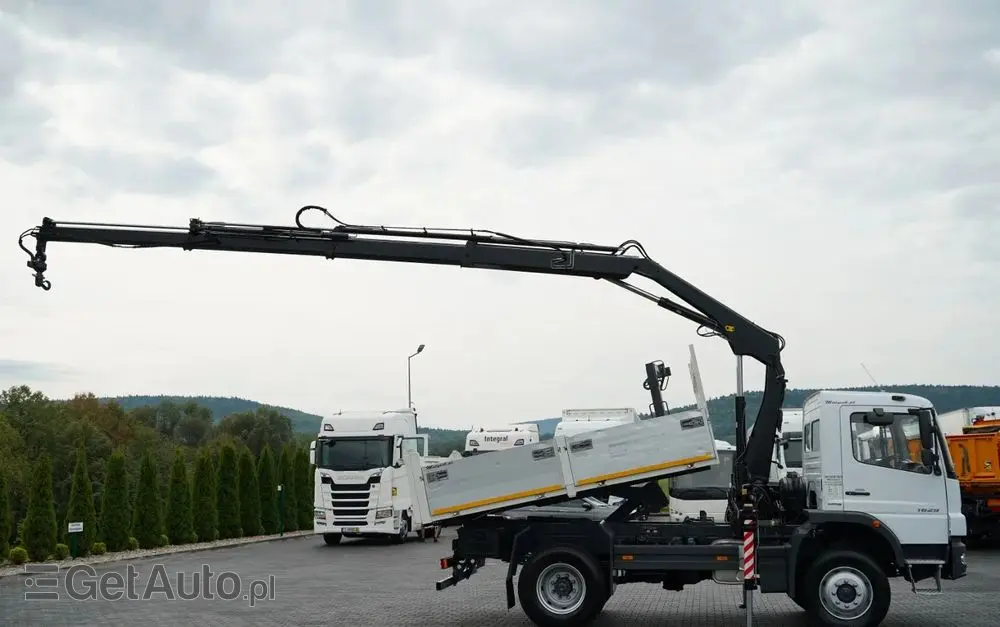 MERCEDES-BENZ ATEGO 1629 / 4x4 / WYWROTKA + HDS HIAB 111 B-3  / PILOT /  ROTATOR / WIDŁY DO PALET / MANUAL 
