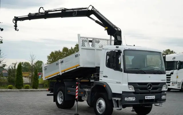 MERCEDES-BENZ ATEGO 1629 / 4x4 / WYWROTKA + HDS HIAB 111 B-3  / PILOT /  ROTATOR / WIDŁY DO PALET / MANUAL 
