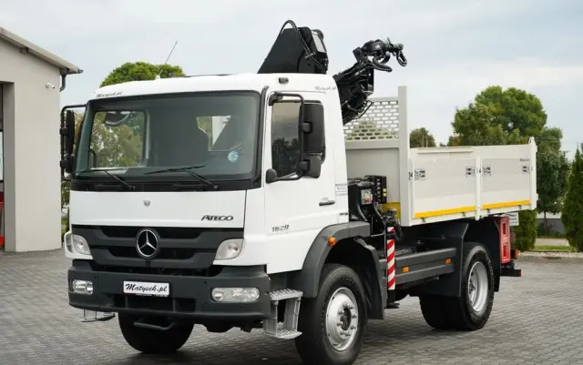 MERCEDES-BENZ ATEGO 1629 / 4x4 / WYWROTKA + HDS HIAB 111 B-3  / PILOT /  ROTATOR / WIDŁY DO PALET / MANUAL 