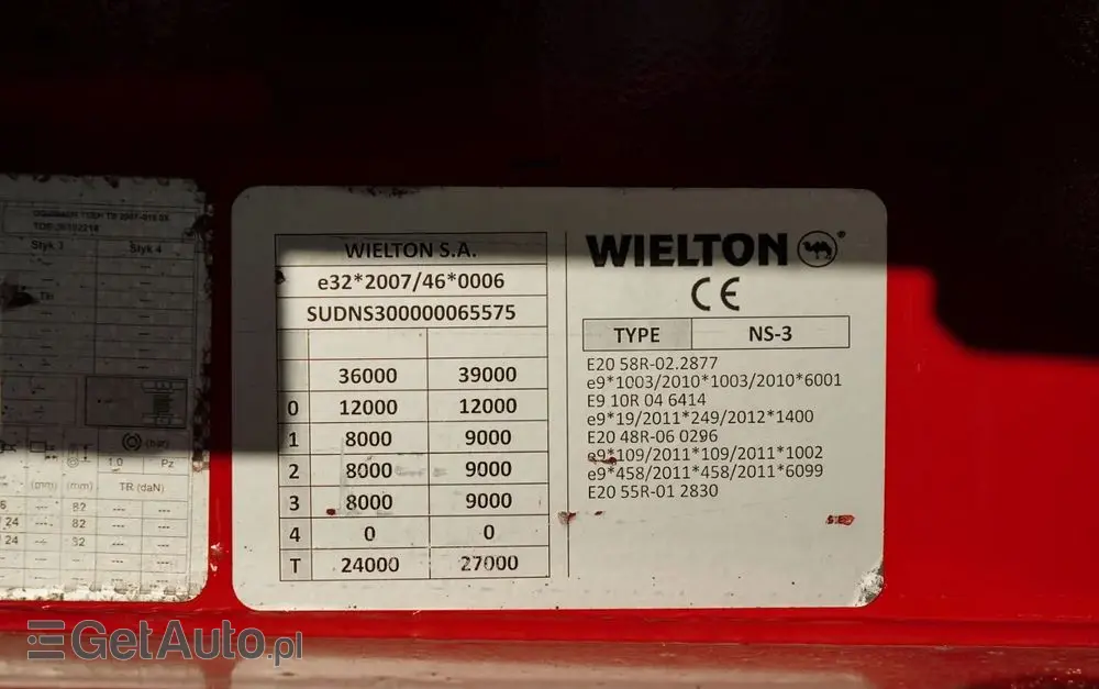 WIELTON FIRANKA STANDARD / MULDA DO STALI - 9 M / OŚ PODNOSZONA / SAF / 
