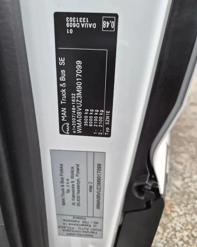 MAN TGE 10 PALET zaw.poduszki 2021r EURO 6 