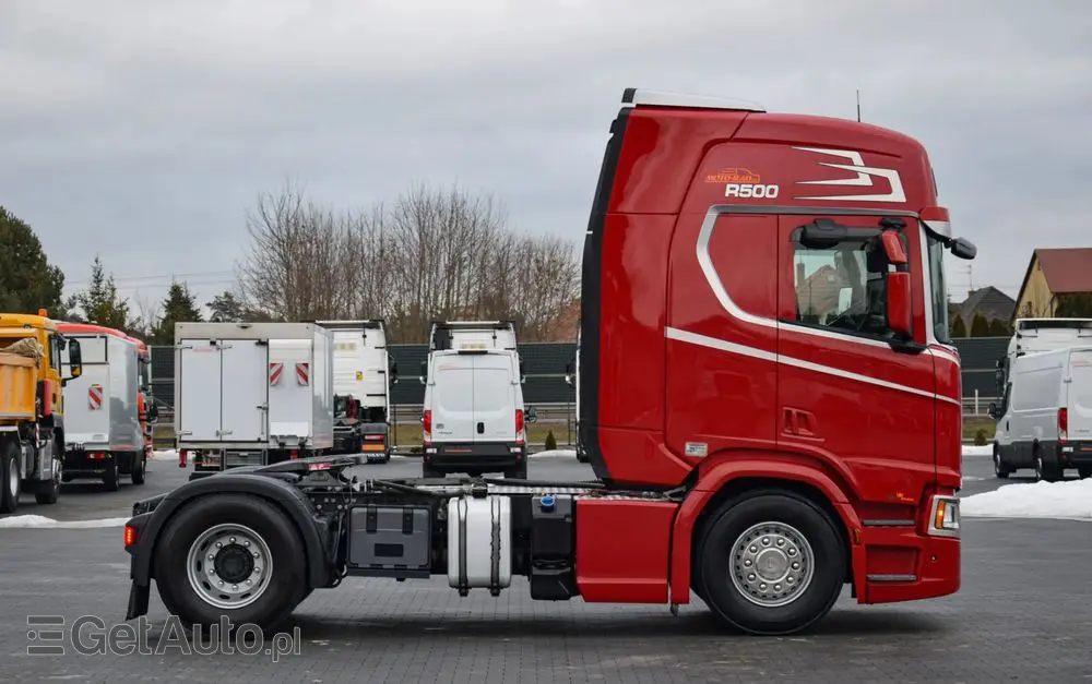SCANIA R500 / FULL AIRMATIC / HYDRAULIKA / RETARDER / KLIMATYZACJA POSTOJOWA / ACC / KLIMA / LEDY / PO KONTRKCIE SERWISOWYM / SERWISOWANA / SPROWADZONA 