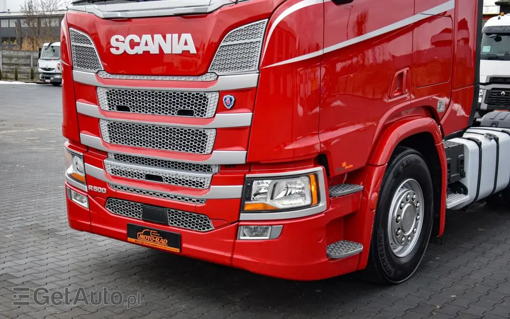 SCANIA R500 / FULL AIRMATIC / HYDRAULIKA / RETARDER / KLIMATYZACJA POSTOJOWA / ACC / KLIMA / LEDY / PO KONTRKCIE SERWISOWYM / SERWISOWANA / SPROWADZONA 