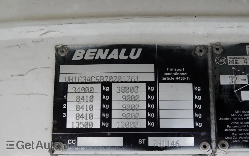BENALU WYWROTKA ALUMINIOWA / 80 m3 