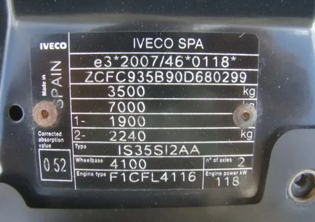 IVECO DAILY 35 S 16 3.0TDI WINDA 3.5T 4.20M 