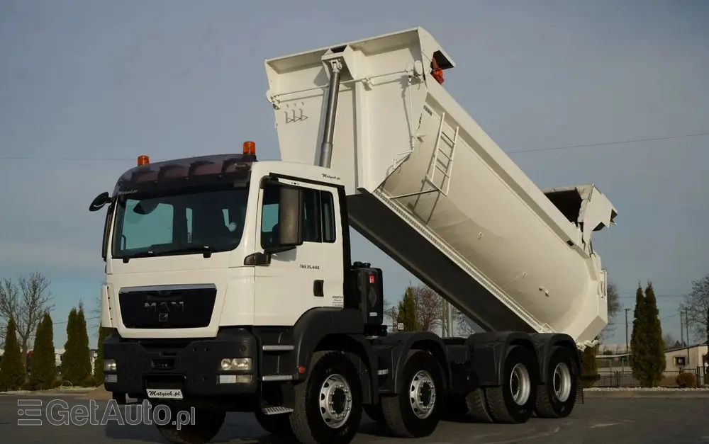 MAN TGS 35.440 / 8X4 / WYWROTKA TYLNOZSYPOWA / HYDROKLAPA / MANUAL  / EURO 5 