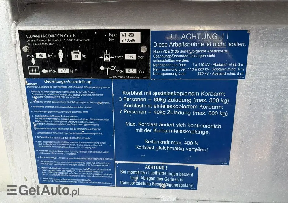 MAN TGM 18.280 Zwyżka WUMAG WT 450 Podnośnik Koszowy 