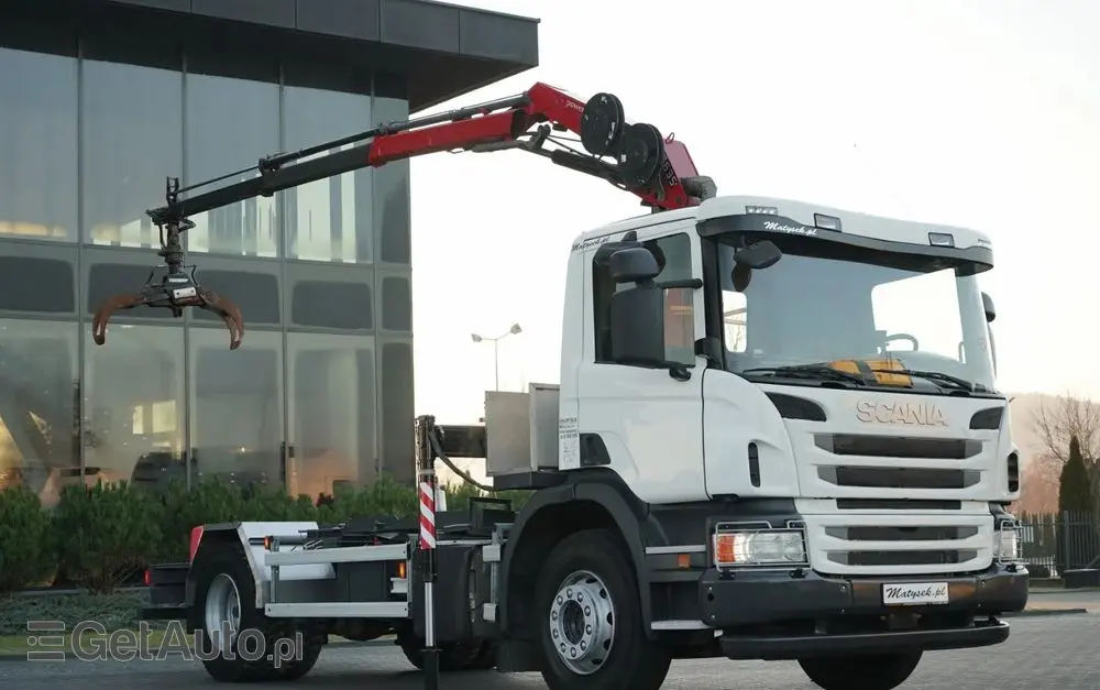SCANIA P 280 / 4X2 / RAMA - 4,9 M / + HDS HMF 635 / UDŹWIG 1 500 KG / MAX WYSÓW 6,9 M / CHWYTAK / 