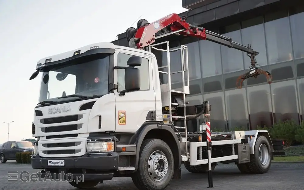 SCANIA P 280 / 4X2 / RAMA - 4,9 M / + HDS HMF 635 / UDŹWIG 1 500 KG / MAX WYSÓW 6,9 M / CHWYTAK / 
