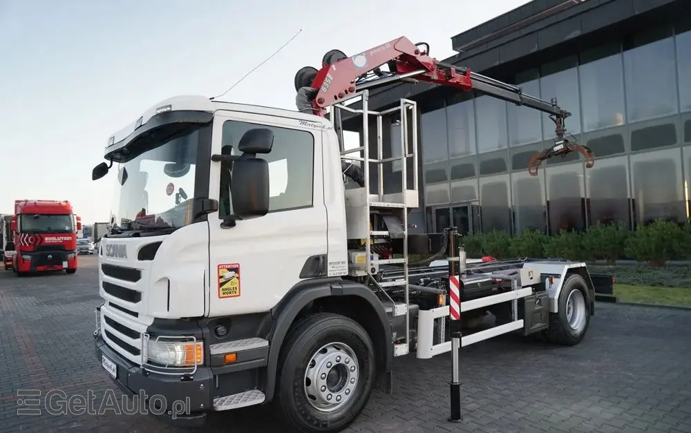 SCANIA P 280 / 4X2 / RAMA - 4,9 M / + HDS HMF 635 / UDŹWIG 1 500 KG / MAX WYSÓW 6,9 M / CHWYTAK / 