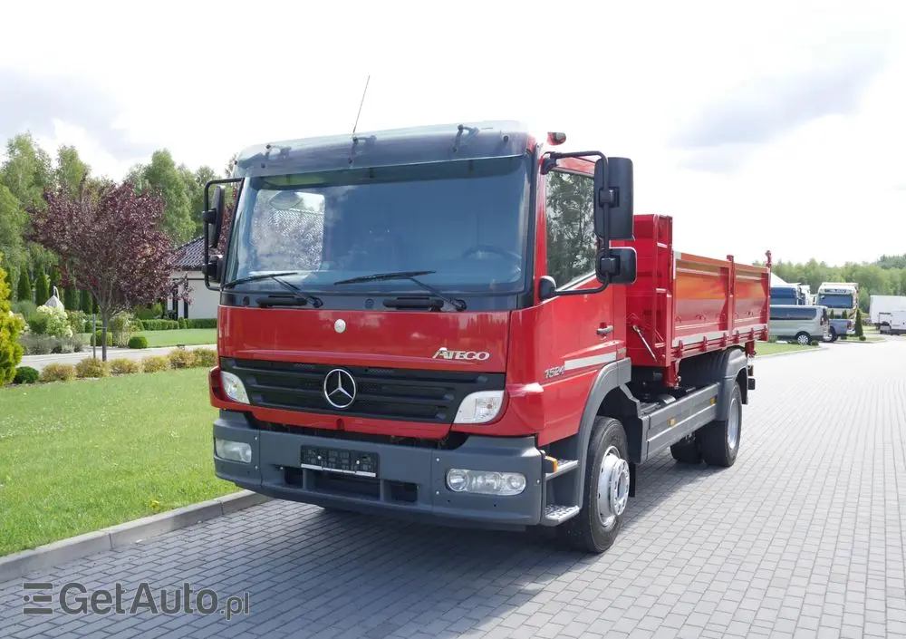 MERCEDES-BENZ ATEGO 1524 WYWROTKA 3-STRONNA, NISKI PRZEBIEG, STAN IDEALNY 