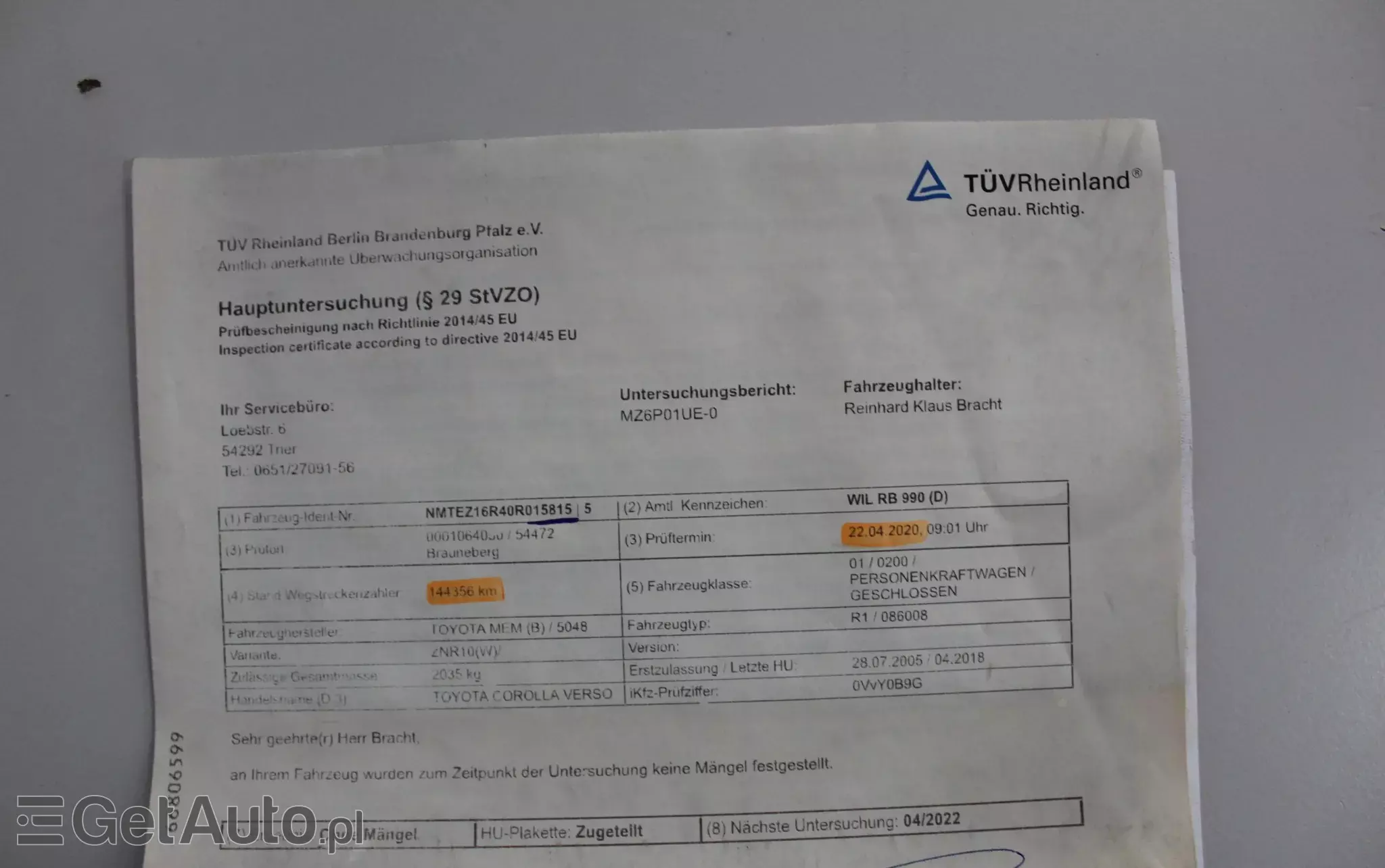 TOYOTA Corolla Verso Sol