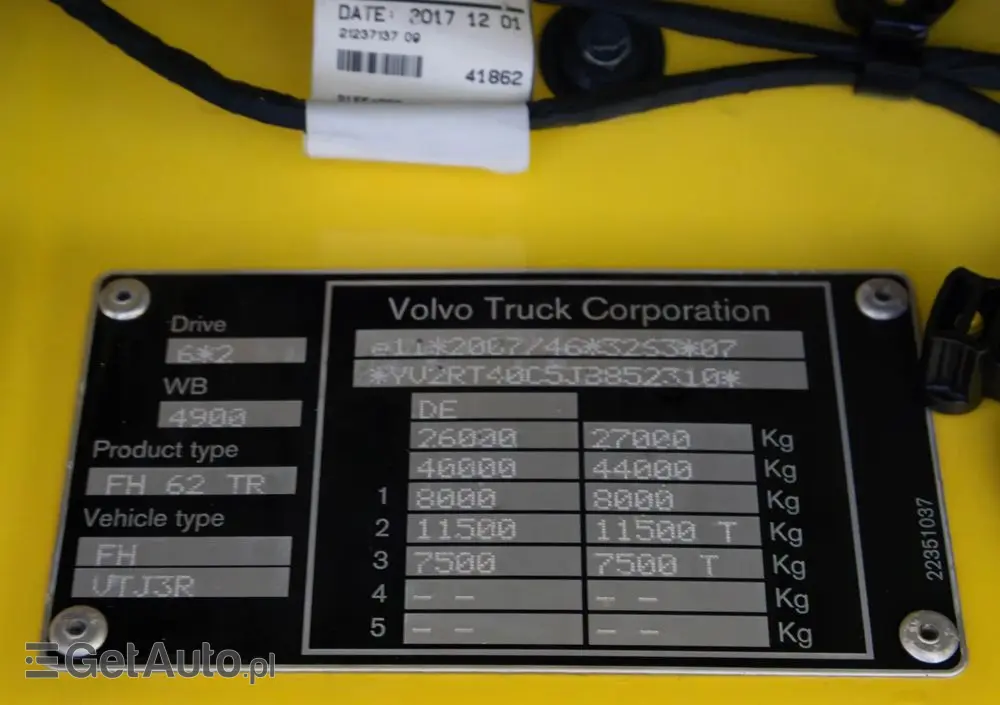 VOLVO VOLVO///FH///500///2018///HDS/// PALFINGER///PK22.001L///PILOT/// ROTATOR///CHWYTAK///OŚ SKRĘTNA/// BADANIE UDT///STAN BARDZO DOBRY/// 