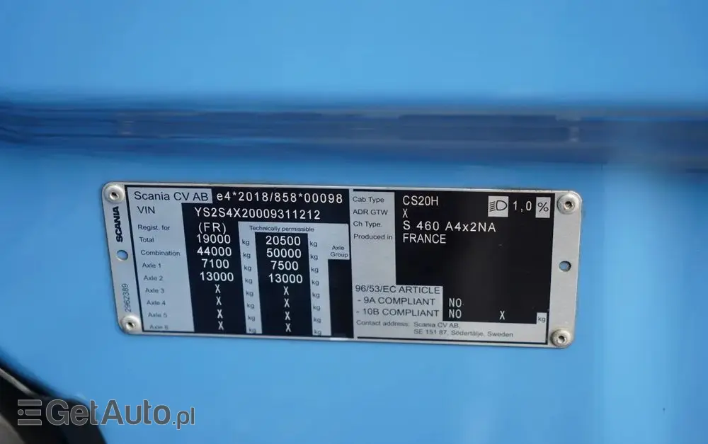 SCANIA S 460 / RETARDER / KLIMA POSTOJOWA / OPONY 100% 