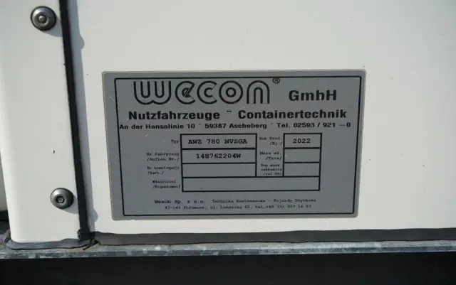 WECON PRZYCZEPA - 7,7 M / TANDEM /  SAF / 2022 ROK 