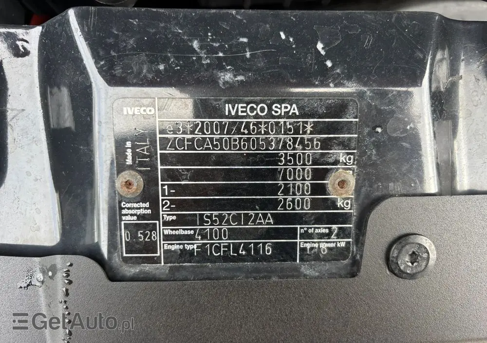 IVECO DAILY 50c16 50C15 50C17 35C14 35C15 35C17 35C18 70C17 72C15 70C18 Izoterma Chłodnia  9/8 euro palet 