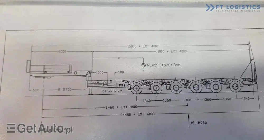 FAYMONVILLE FAYMONVILLE STZ-6WAU – 6 OSI – 92,2T DMC –  ROZCIĄG - 4 OSIE SKRĘTNE - HYDRAULICZNE NAJAZDY – ZAGŁĘBIENIE NA ŁYŻKĘ OD KOPARKI - STAN IDEALNY! 