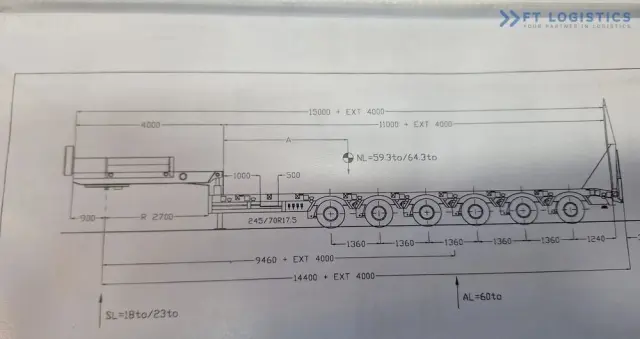 FAYMONVILLE FAYMONVILLE STZ-6WAU – 6 OSI – 92,2T DMC –  ROZCIĄG - 4 OSIE SKRĘTNE - HYDRAULICZNE NAJAZDY – ZAGŁĘBIENIE NA ŁYŻKĘ OD KOPARKI - STAN IDEALNY! 