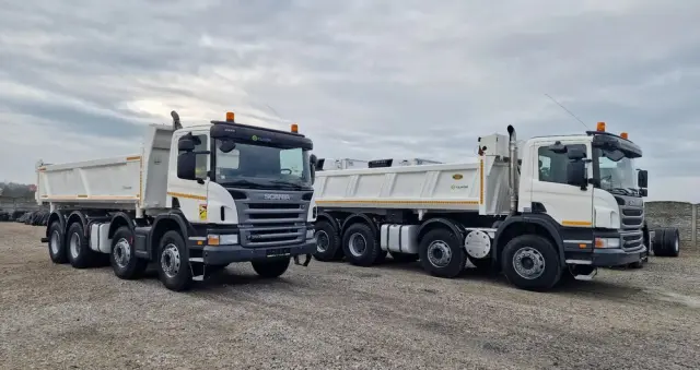 SCANIA P420 8x4 Hydroburta , Meller kiper , Manual 