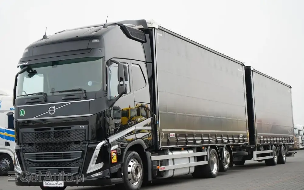 VOLVO FH 500 / XXL / ZESTAW TANDEM PRZEJAZDOWY 120 M3 / 2024 / I-PARK COOL / ZAWIESIE DOKI DO WÓZKA / OŚ PODNOSZONA / ALUFELGI / PRZYCZEPA WECON / PO KONTRAKCIE SERWISOWYM 