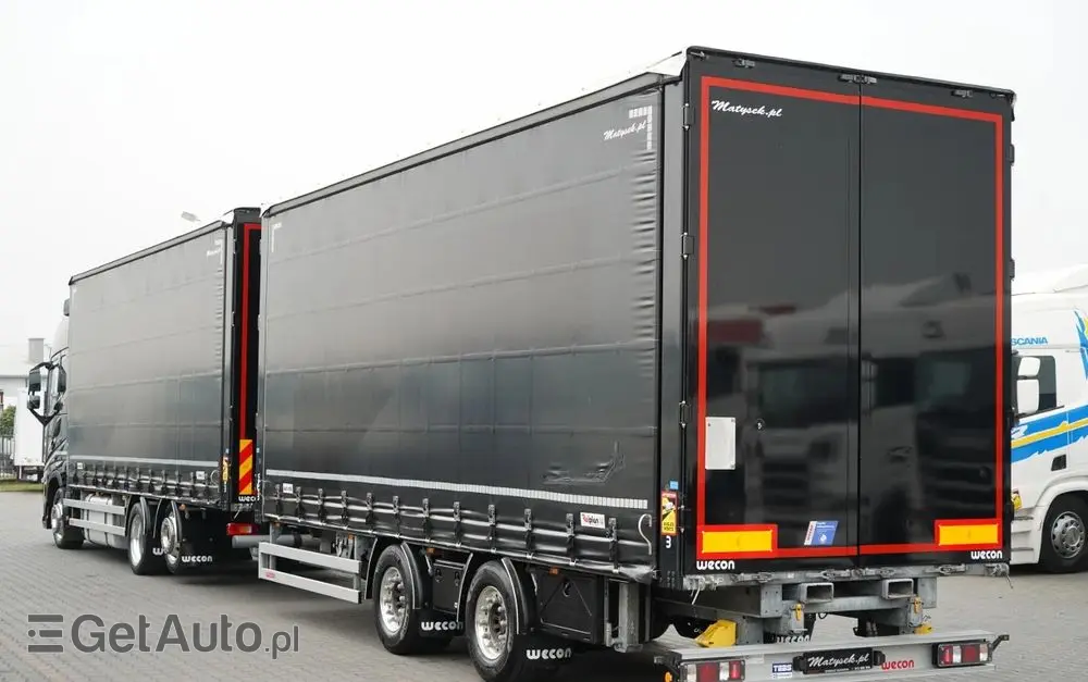 VOLVO FH 500 / XXL / ZESTAW TANDEM PRZEJAZDOWY 120 M3 / 2024 / I-PARK COOL / ZAWIESIE DOKI DO WÓZKA / OŚ PODNOSZONA / ALUFELGI / PRZYCZEPA WECON / PO KONTRAKCIE SERWISOWYM 