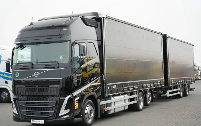 VOLVO FH 500 / XXL / ZESTAW TANDEM PRZEJAZDOWY 120 M3 / 2024 / I-PARK COOL / ZAWIESIE DOKI DO WÓZKA / OŚ PODNOSZONA / ALUFELGI / PRZYCZEPA WECON / PO KONTRAKCIE SERWISOWYM 