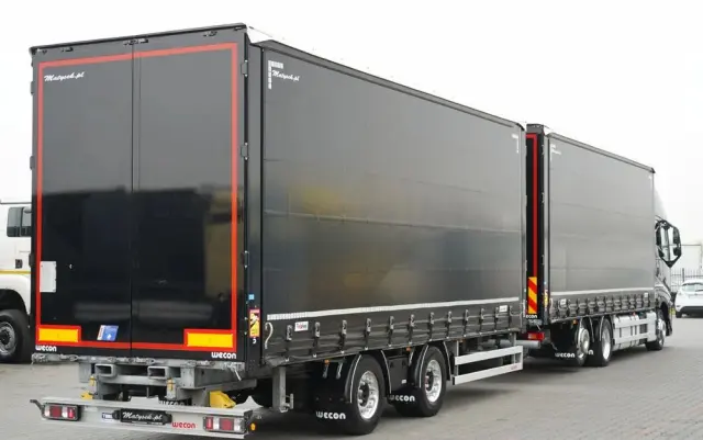 VOLVO FH 500 / XXL / ZESTAW TANDEM PRZEJAZDOWY 120 M3 / 2024 / I-PARK COOL / ZAWIESIE DOKI DO WÓZKA / OŚ PODNOSZONA / ALUFELGI / PRZYCZEPA WECON / PO KONTRAKCIE SERWISOWYM 