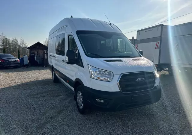 FORD TRANSIT MAXI/manual/brygadówka 5 osób/klima/navi/kamera/parktronik przód i tył/grzane fotele/LED 