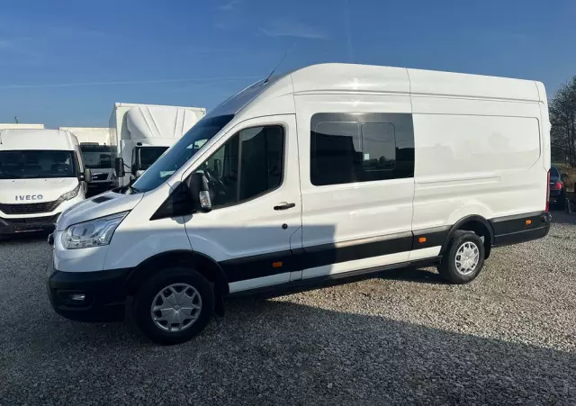 FORD TRANSIT MAXI/manual/brygadówka 5 osób/klima/navi/kamera/parktronik przód i tył/grzane fotele/LED 
