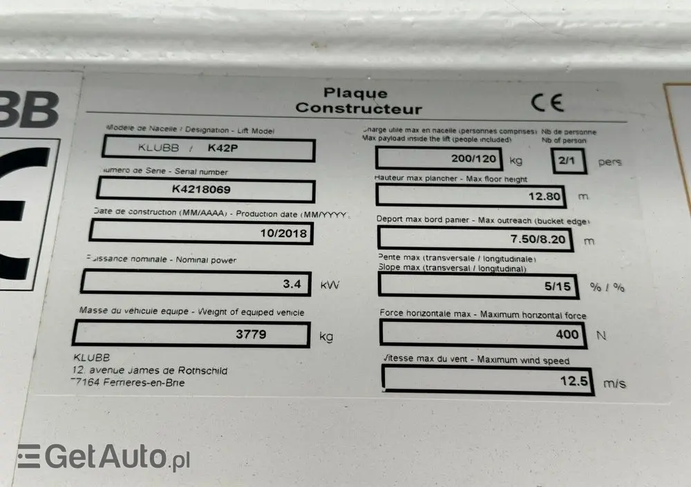 MERCEDES-BENZ Sprinter Zwyżka Podnośnik Koszowy KLUBB K42P UDT WUMAG GSR 