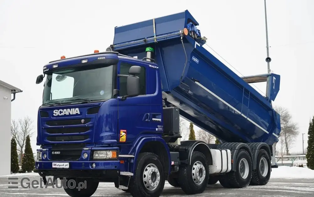 SCANIA G 490 / 8x4 / WYWROTKA TYLNOZSYPOWA /  HYDROKLAPA / PLANDEKA AUTOMATYCZNA / MANUAL / EURO 6 