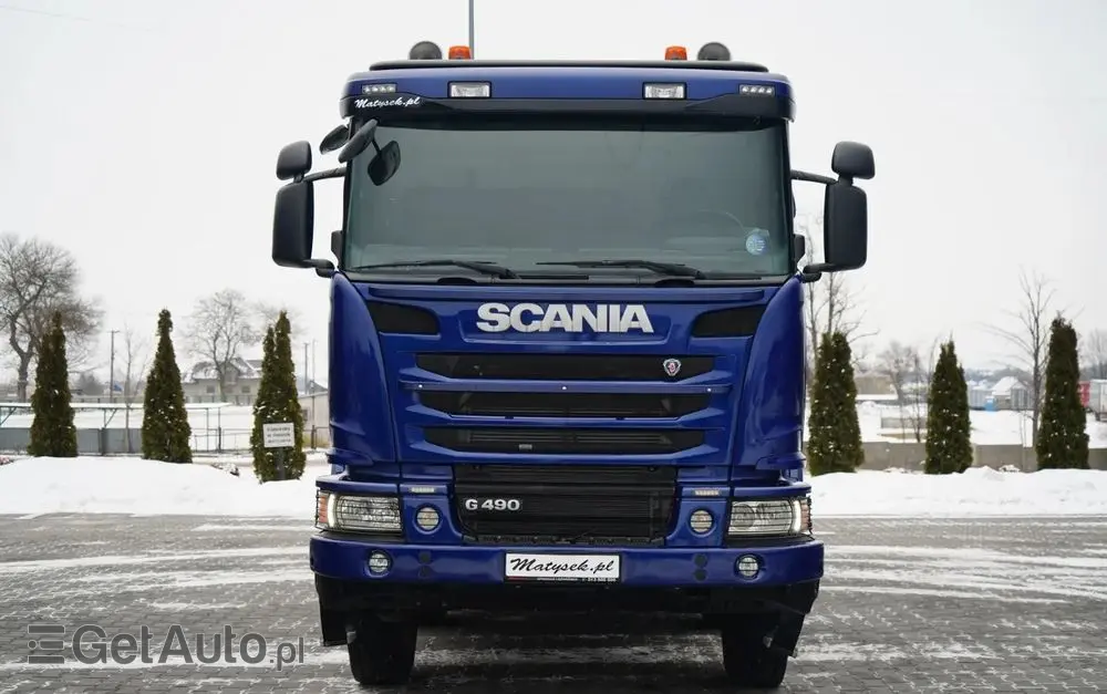 SCANIA G 490 / 8x4 / WYWROTKA TYLNOZSYPOWA /  HYDROKLAPA / PLANDEKA AUTOMATYCZNA / MANUAL / EURO 6 