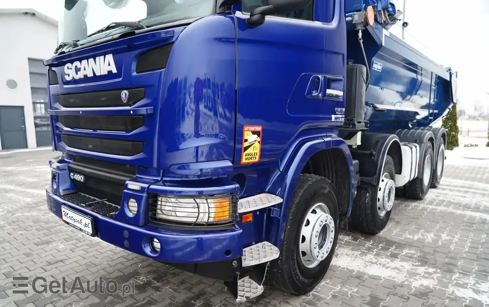 SCANIA G 490 / 8x4 / WYWROTKA TYLNOZSYPOWA /  HYDROKLAPA / PLANDEKA AUTOMATYCZNA / MANUAL / EURO 6 