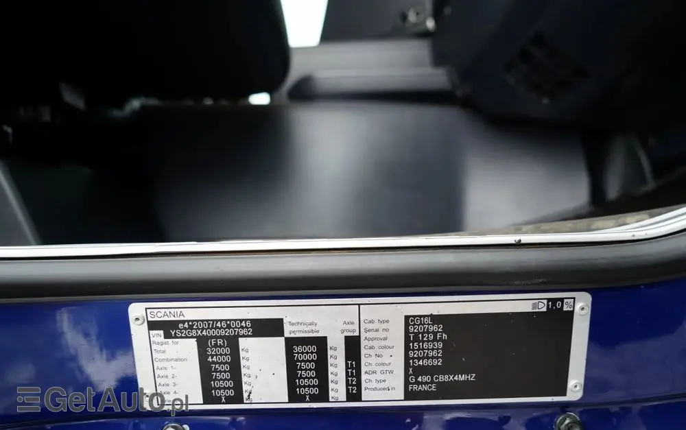 SCANIA G 490 / 8x4 / WYWROTKA TYLNOZSYPOWA /  HYDROKLAPA / PLANDEKA AUTOMATYCZNA / MANUAL / EURO 6 