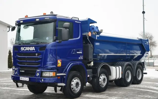SCANIA G 490 / 8x4 / WYWROTKA TYLNOZSYPOWA /  HYDROKLAPA / PLANDEKA AUTOMATYCZNA / MANUAL / EURO 6 