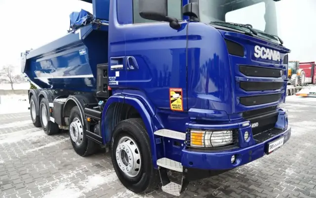 SCANIA G 490 / 8x4 / WYWROTKA TYLNOZSYPOWA /  HYDROKLAPA / PLANDEKA AUTOMATYCZNA / MANUAL / EURO 6 