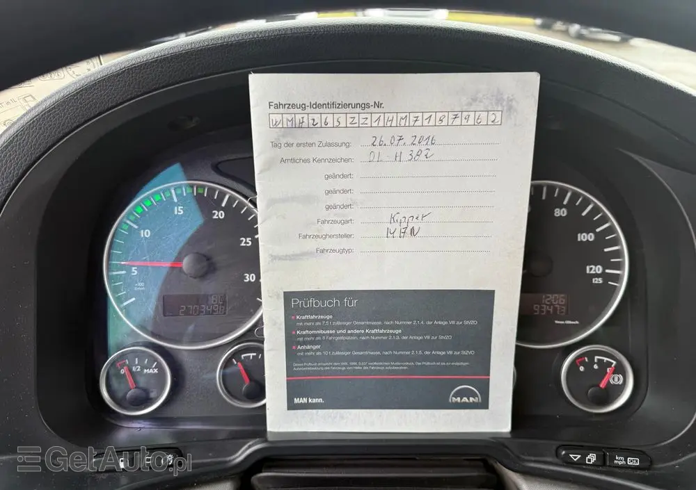 MAN 26.400 TGS wywrotka 6x4, 3-str. MEILLER, BORDMATIC, 270 t.km., MANUAL! 