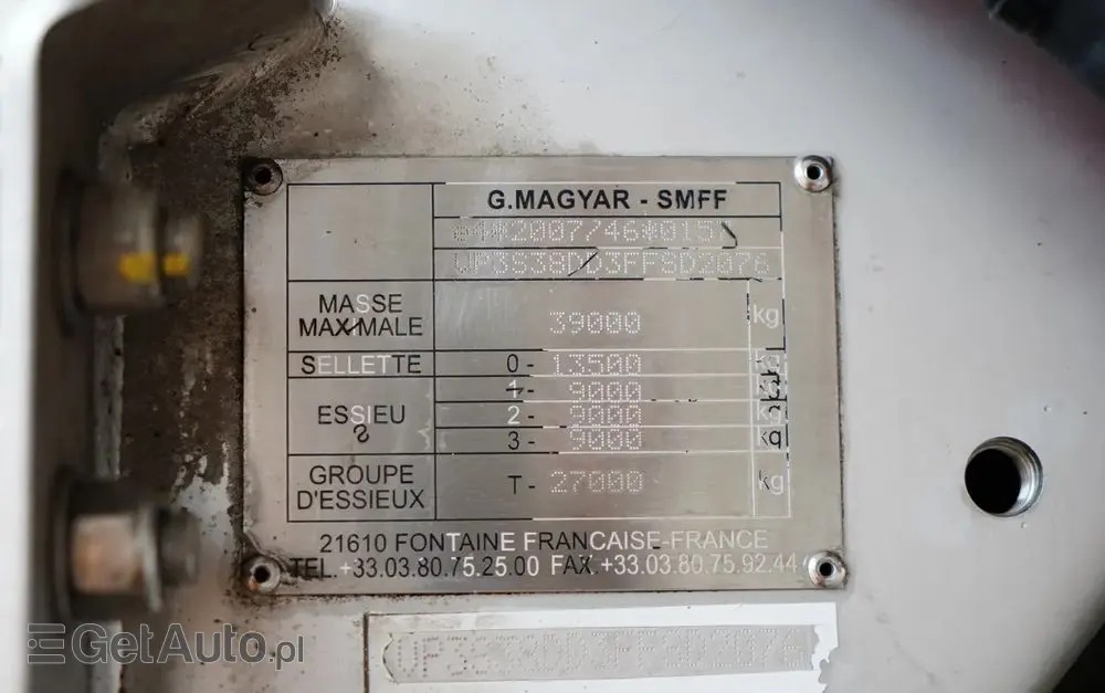 MAGYAR CYSTERNA SPOŻYWCZA / 30 000 L / OŚ PODNOSZONA / OŚ SKRĘTNA / 