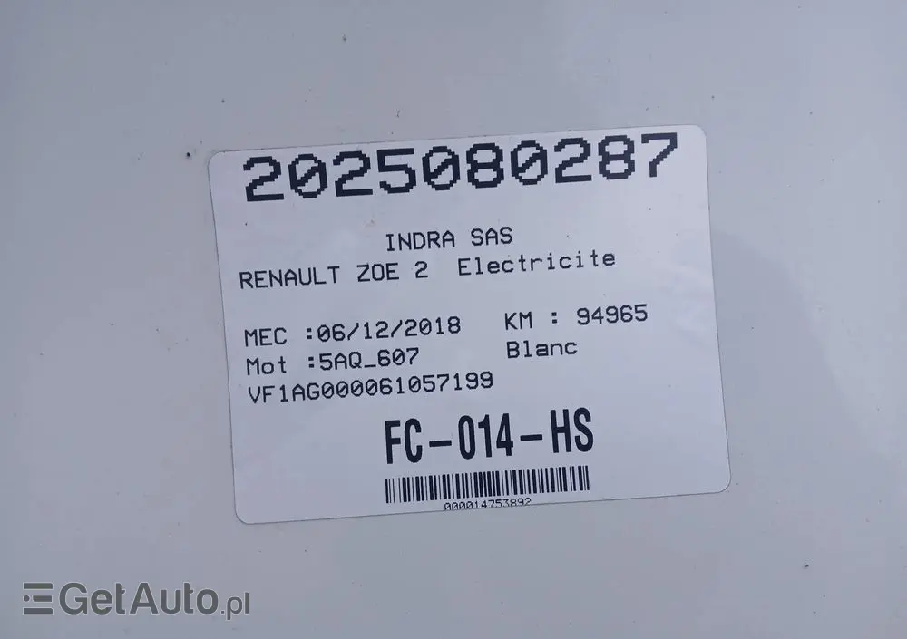 RENAULT Zoe R110 Z.E 40 Intens