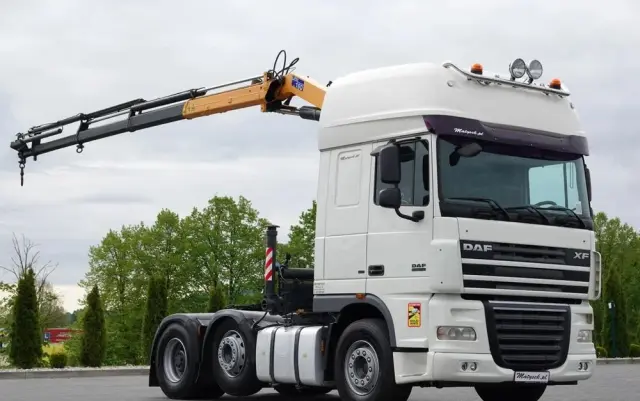 DAF XF 105.510 / CIĄGNIK SIODŁOWY PUSHER /  + HDS COPMA 160.5 / WYSÓW - 13 M / UDŹWIG - 7  040 KG / SPROWADZONY 