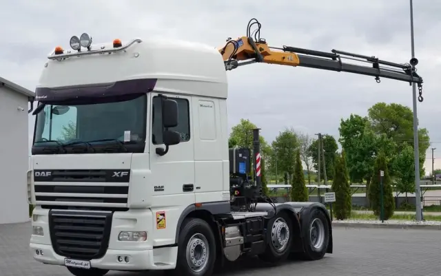 DAF XF 105.510 / CIĄGNIK SIODŁOWY PUSHER /  + HDS COPMA 160.5 / WYSÓW - 13 M / UDŹWIG - 7  040 KG / SPROWADZONY 