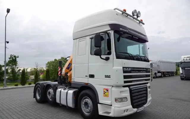 DAF XF 105.510 / CIĄGNIK SIODŁOWY PUSHER /  + HDS COPMA 160.5 / WYSÓW - 13 M / UDŹWIG - 7  040 KG / SPROWADZONY 