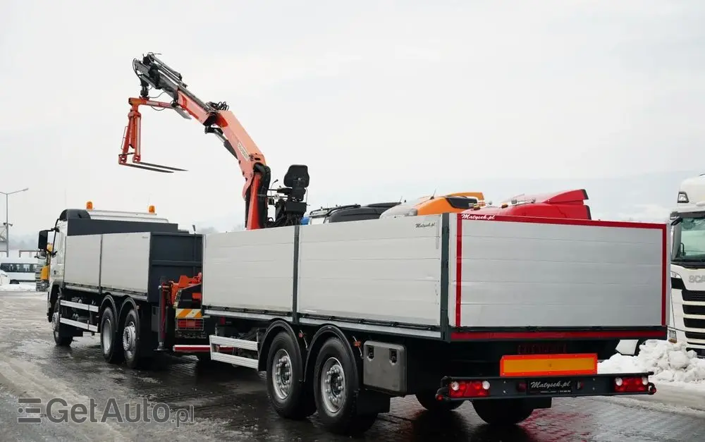 VOLVO FM 450 /  ZESTAW SKRZYNIOWY / HDS PALFINGER PK 16001-K / ROTATOR / WIDŁY / PRZYCZEPA / MANUAL / 