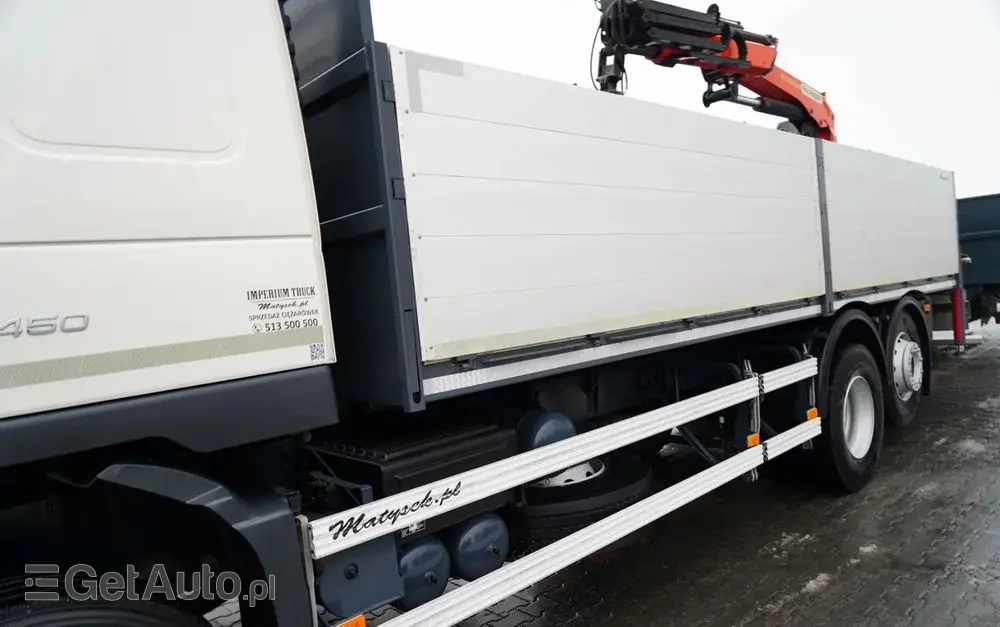 VOLVO FM 450 /  ZESTAW SKRZYNIOWY / HDS PALFINGER PK 16001-K / ROTATOR / WIDŁY / PRZYCZEPA / MANUAL / 