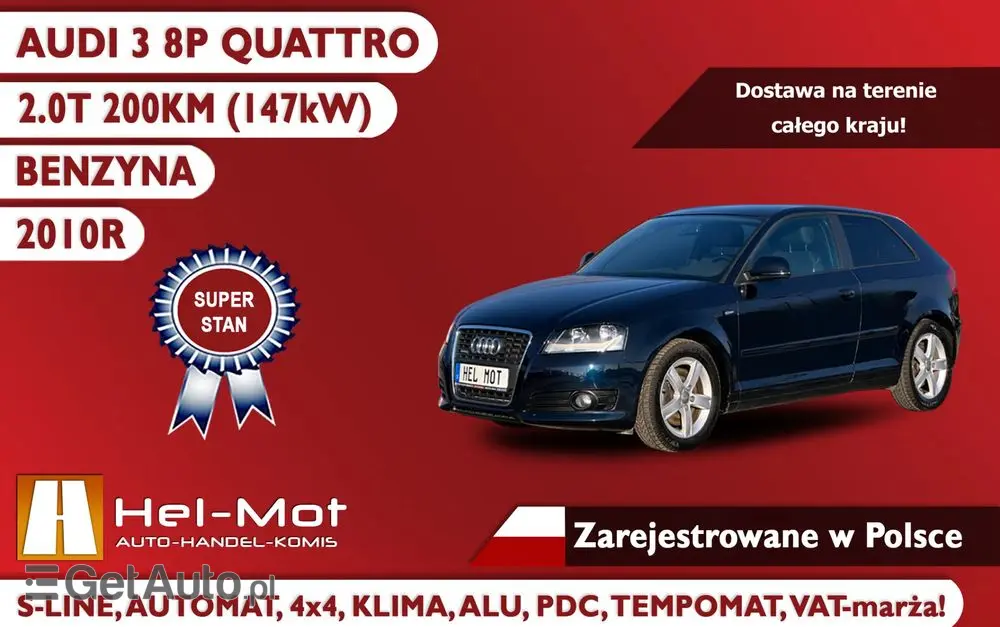 AUDI A3 3-drzwiowe 2.0 TFSI Quattro Ambition S tronic