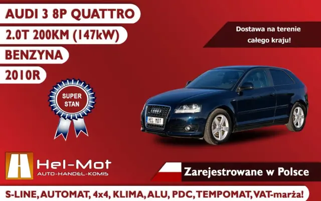 AUDI A3 3-drzwiowe 2.0 TFSI Quattro Ambition S tronic